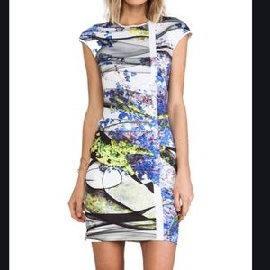 Clover Canyon Galactic Space Garden Print Dress